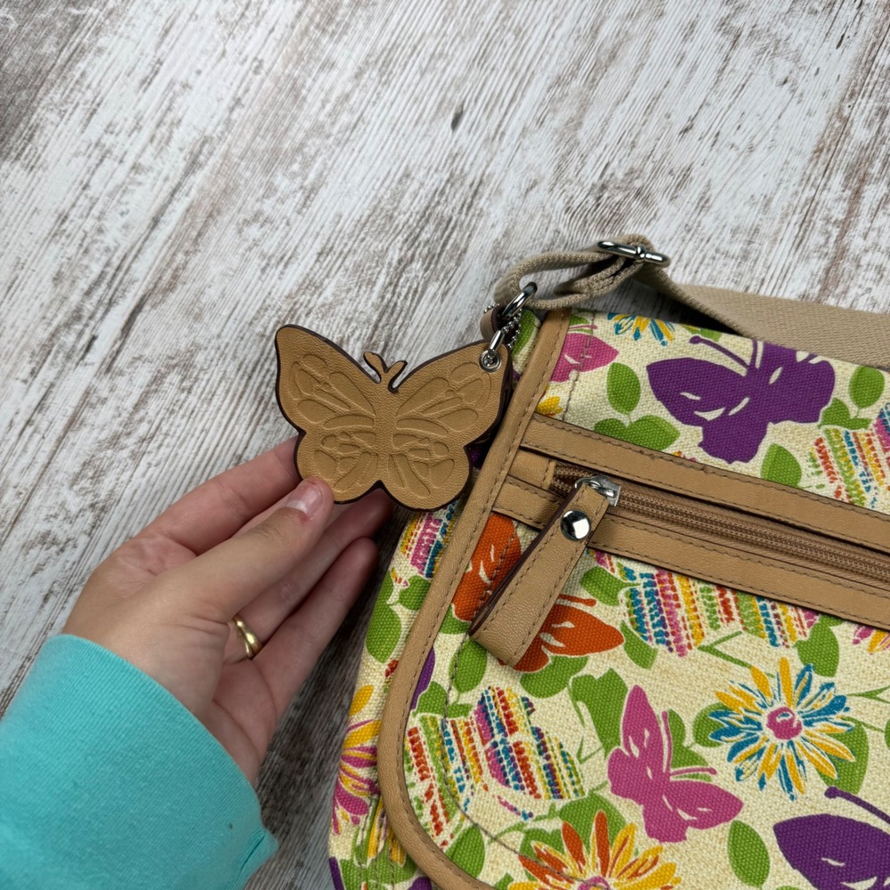 VTG Y2K Relic by Fossil Butterfly Floral Fairy Canvas Crossbody Bag Boho Purse - Picture 4 of 11